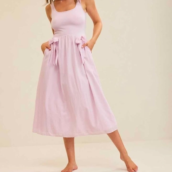 Aerie Light Pink Midi Dress - Picture 1 of 5